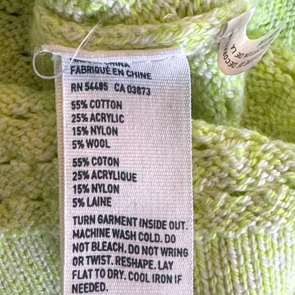 American Eagle | Citrus Green/Yellow Cotton Wool Blend Boat Neck Sweater - Picture 4 of 6